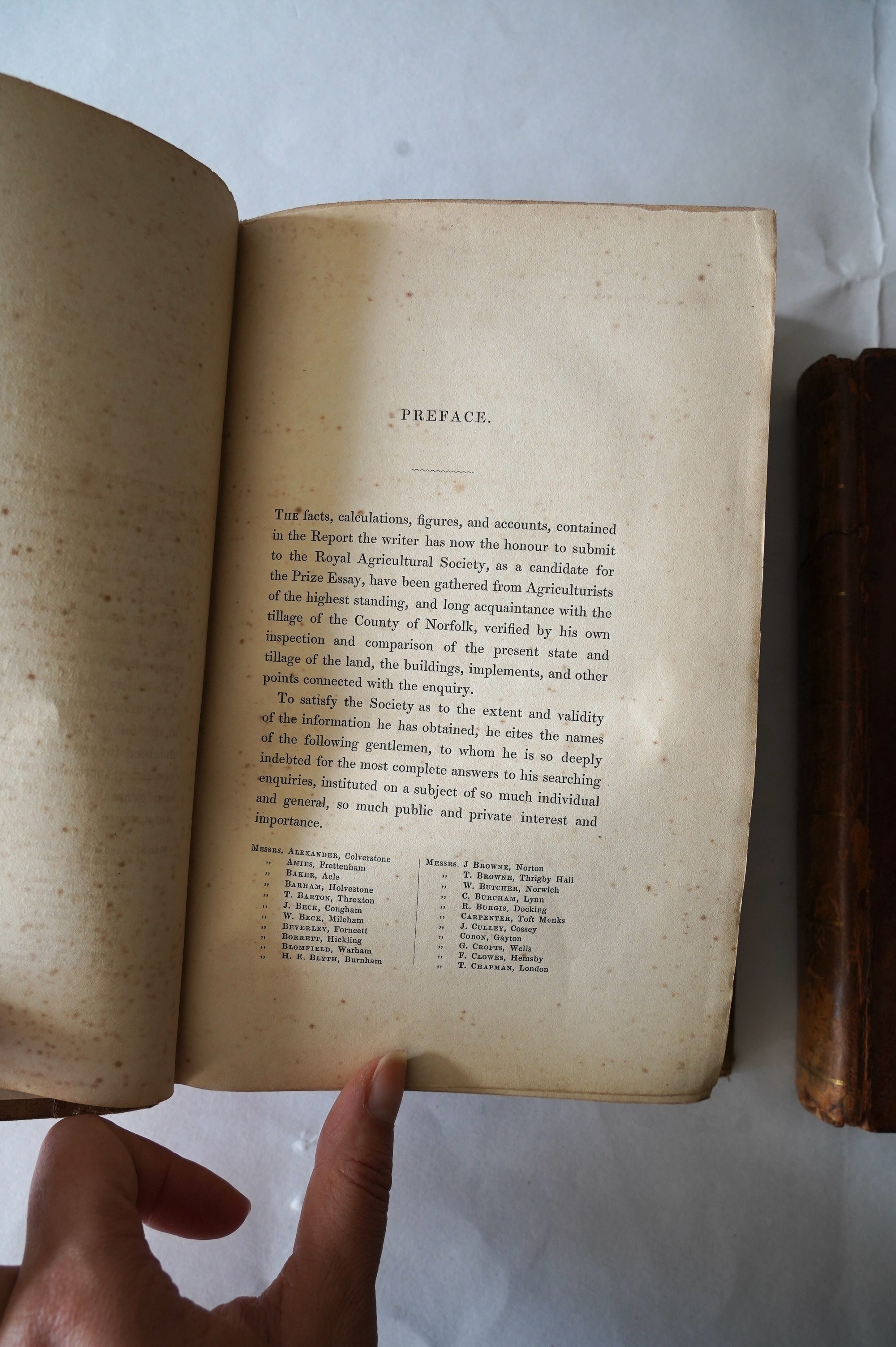 Marshall, William - The Rural Economy of Norfolk...2nd edition, 2 vols. folded map; contemp. half calf and marbled boards. 1795; Bacon, Richard Noverre - The Report on the Agriculture of Norfolk....portrait frontis., fol